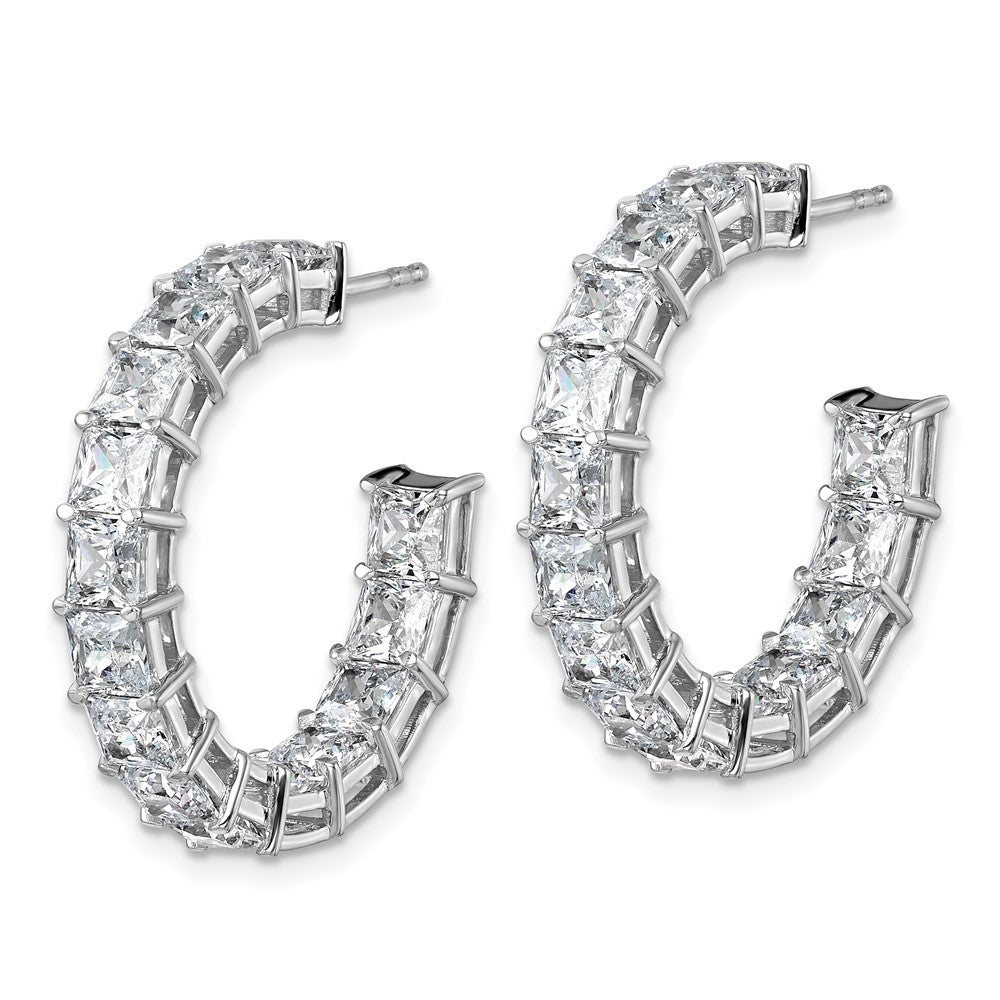 14K Weißgold Creolen mit 8,33 ct. Labor gewachsenenen Diamanten im Prinzessin-Schliff VS/SI+ G+, Innen- und Außenbesatz