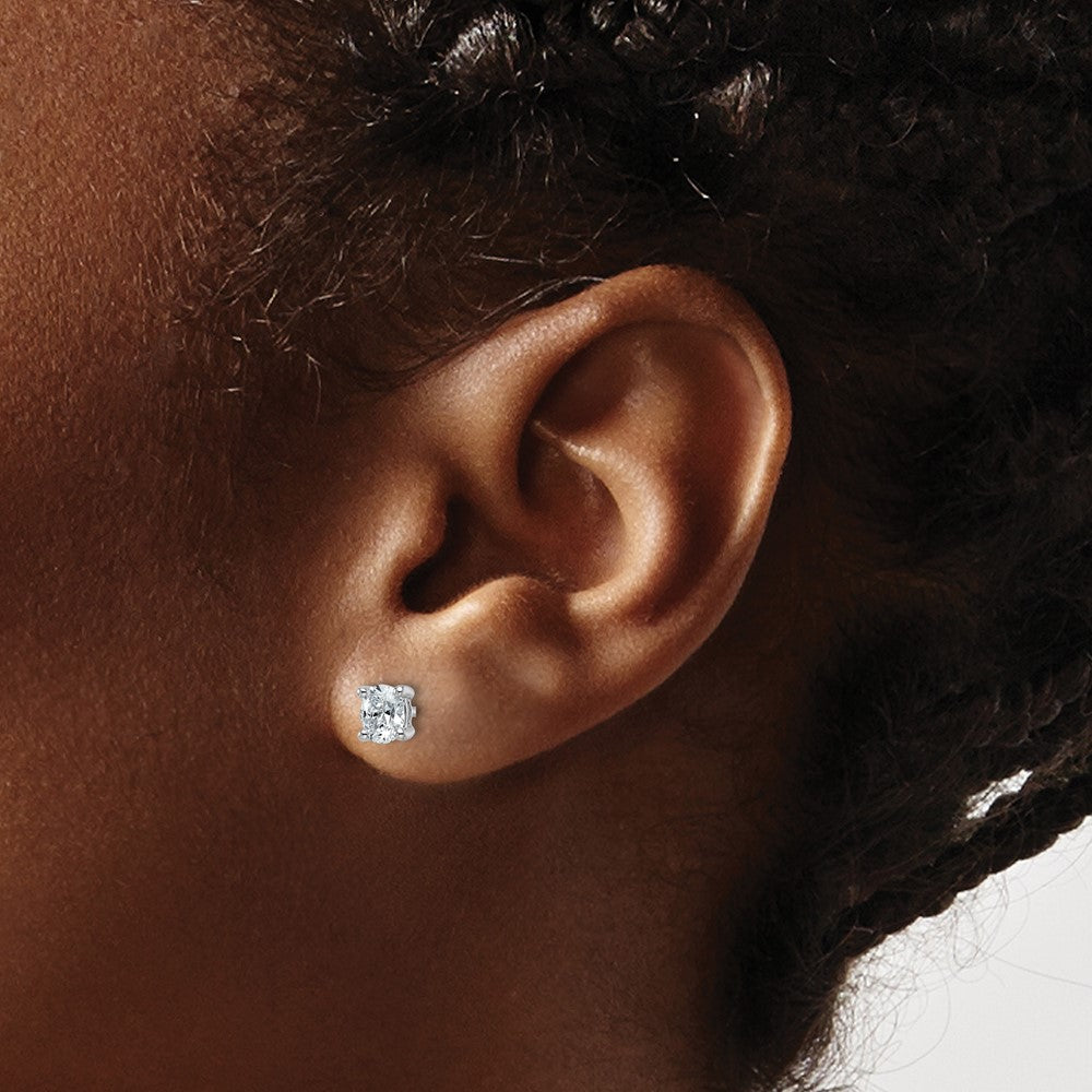 14K Weißgold 1/2 ct Im Labor Gezüchtet Diamant Vs+ F+ Oval 4 Krappen Schwer Gewicht. Ohrstecker