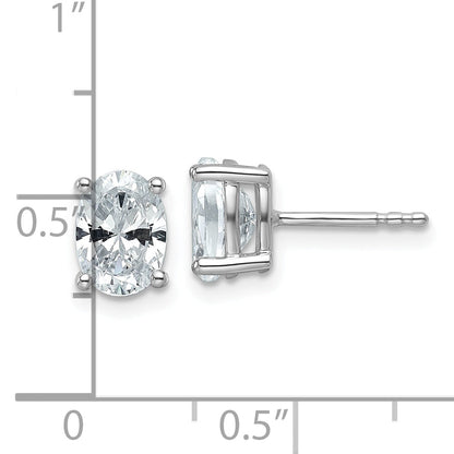 14K Weißgold 1 1/2 ct Im Labor Gezüchtet Diamant Vs+ F+ Oval 4 Krappen Schwer Gewicht. Ohrstecker