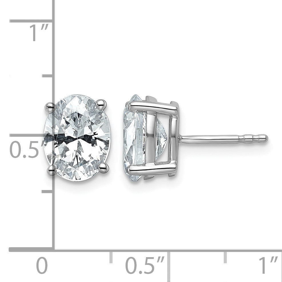 14K Weißgold 3 ct Im Labor Gezüchtet Diamant Vs+ F+ Oval 4 Krappen Schwer Gewicht. Ohrstecker