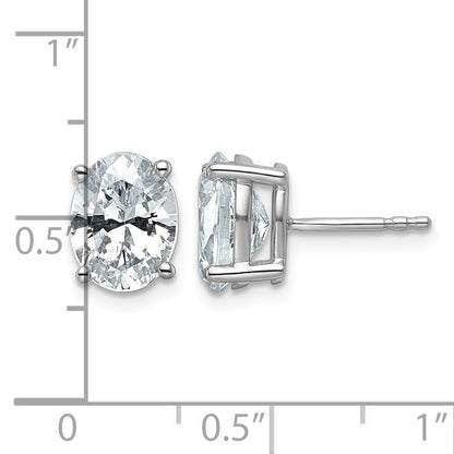 14K Weißgold 3 ct Im Labor Gezüchtet Diamant Vs+ F+ Oval 4 Krappen Schwer Gewicht. Ohrstecker