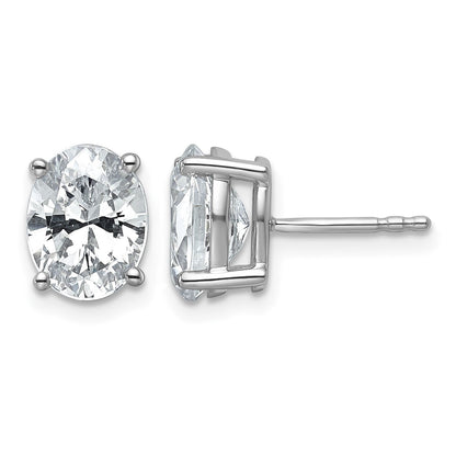 14K Weißgold 3 ct Im Labor Gezüchtet Diamant Vs+ F+ Oval 4 Krappen Schwer Gewicht. Ohrstecker