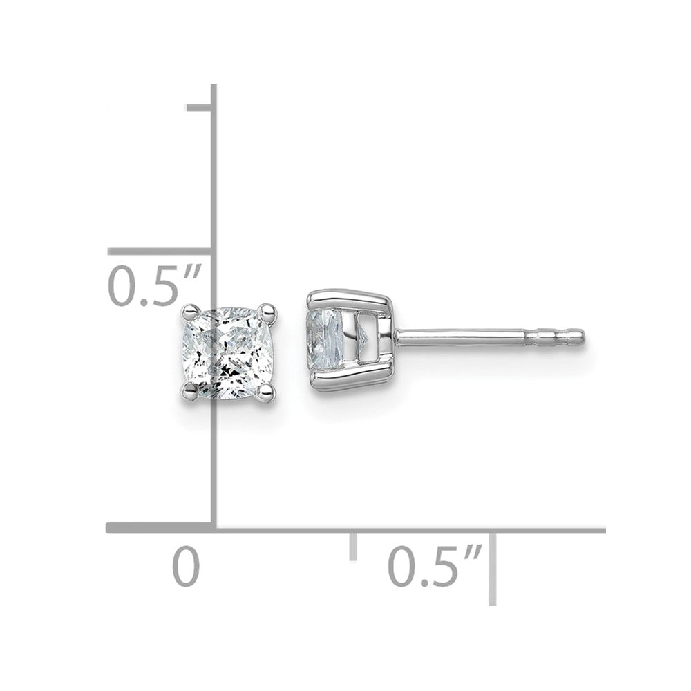 14K Weißgold 1 ct Im Labor Gezüchtet Diamant Vs+ F+ Kissen 4 Krappen Schwer Gewicht. Ohrstecker