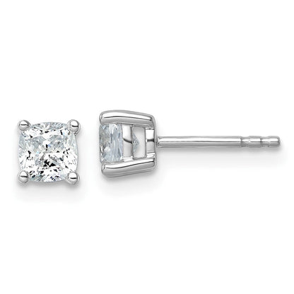 14K Weißgold 1 ct Im Labor Gezüchtet Diamant Vs+ F+ Kissen 4 Krappen Schwer Gewicht. Ohrstecker