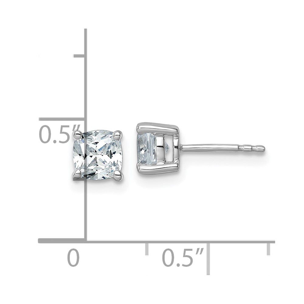 14K Weißgold 1 1/2 ct Im Labor Gezüchtet Diamant Vs+ F+ Kissen 4 Krappen Schwer Gewicht. Ohrstecker