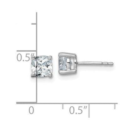 14K Weißgold 1 1/2 ct Im Labor Gezüchtet Diamant Vs+ F+ Kissen 4 Krappen Schwer Gewicht. Ohrstecker