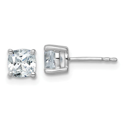 14K Weißgold 1 1/2 ct Im Labor Gezüchtet Diamant Vs+ F+ Kissen 4 Krappen Schwer Gewicht. Ohrstecker