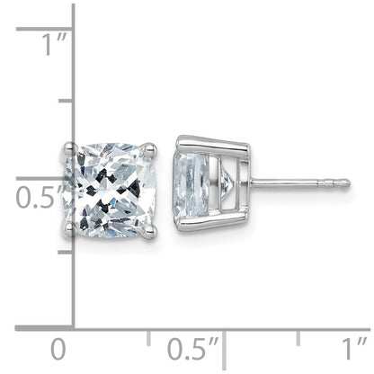 14K Weißgold 6 ct Im Labor Gezüchtet Diamant Vs+ F+ Kissen 4 Krappen Schwer Gewicht. Ohrstecker