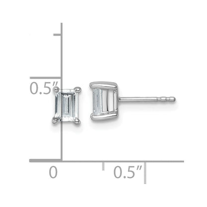 14K Weißgold 1 ct Im Labor Gezüchtet Diamant Vs+ F+ Smaragd 4 Krappen Schwer Gewicht. Ohrstecker