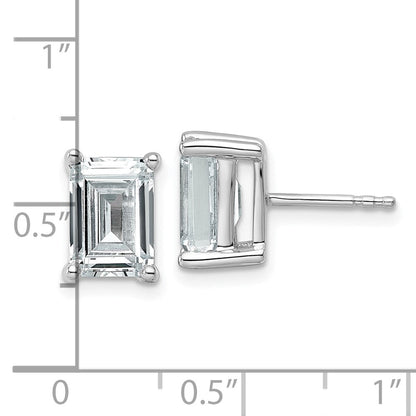 14K Weißgold 5 ct Im Labor Gezüchtet Diamant Vs+ F+ Smaragd 4 Krappen Schwer Gewicht. Ohrstecker