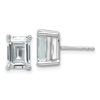 14K Weißgold 5 ct Im Labor Gezüchtet Diamant Vs+ F+ Smaragd 4 Krappen Schwer Gewicht. Ohrstecker