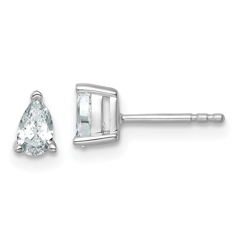14K Weißgold 1/2 ct Im Labor Gezüchtet Diamant Vs+ F+ Tropfen 4 Krappen Schwer Gewicht. Ohrstecker