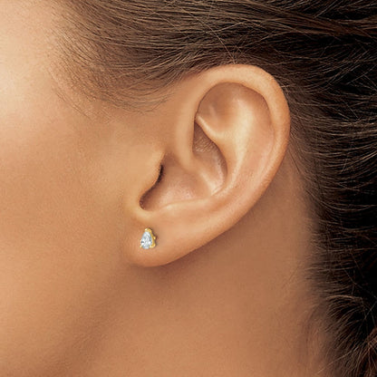 14K Gelbgold 1/2 ct Im Labor Gezüchtet Diamant Vs+ F+ Tropfen 4 Krappen Schwer Gewicht. Ohrstecker