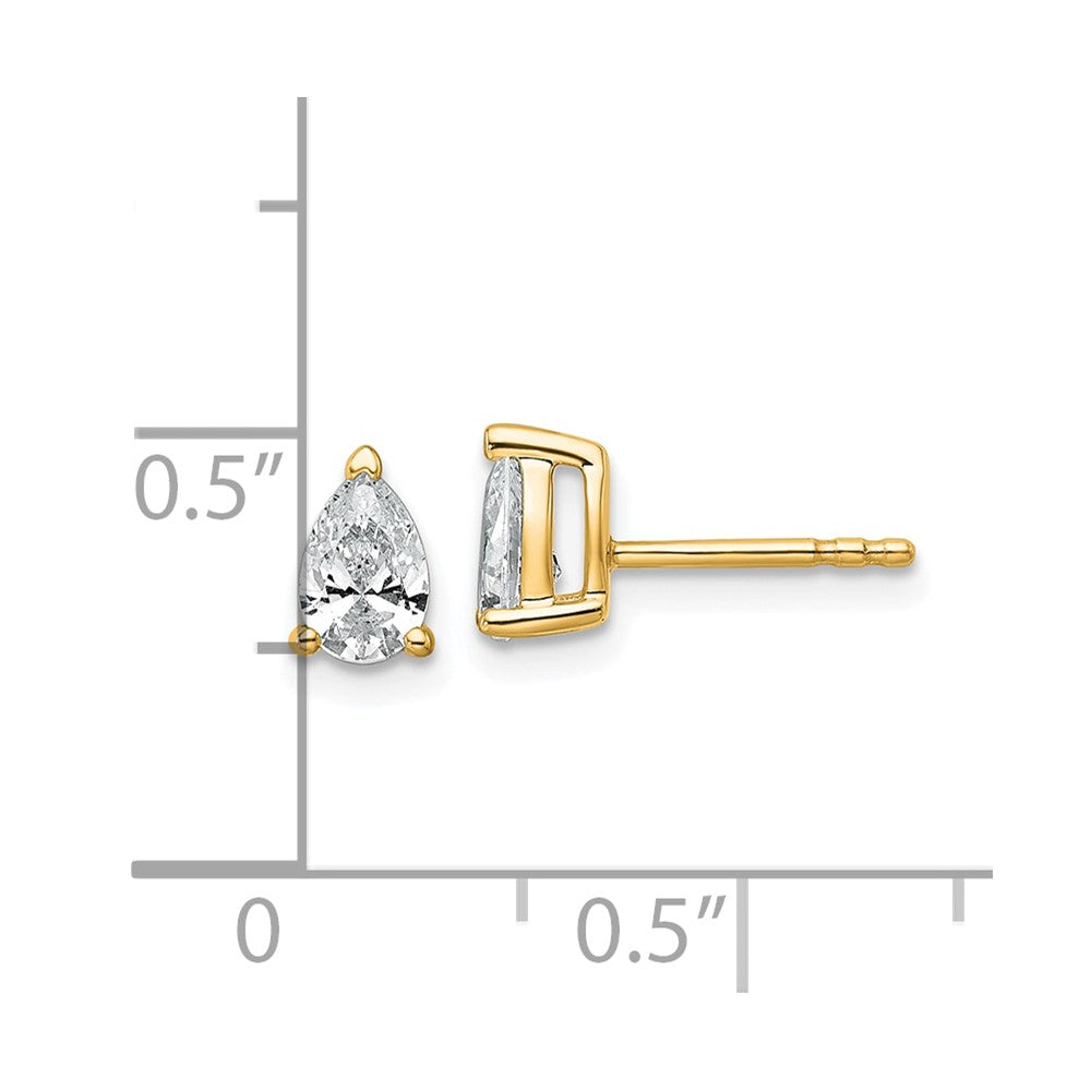 14K Gelbgold 3/4 ct Im Labor Gezüchtet Diamant Vs+ F+ Tropfen 4 Krappen Schwer Gewicht. Ohrstecker