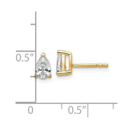 14K Gelbgold 3/4 ct Im Labor Gezüchtet Diamant Vs+ F+ Tropfen 4 Krappen Schwer Gewicht. Ohrstecker