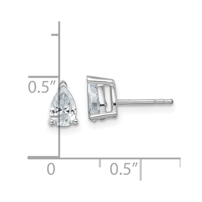 14K Weißgold 1 ct Im Labor Gezüchtet Diamant Vs+ F+ Tropfen 4 Krappen Schwer Gewicht. Ohrstecker