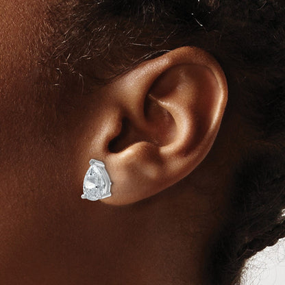 14K Weißgold 5 ct Im Labor Gezüchtet Diamant Vs+ F+ Tropfen 4 Krappen Schwer Gewicht. Ohrstecker