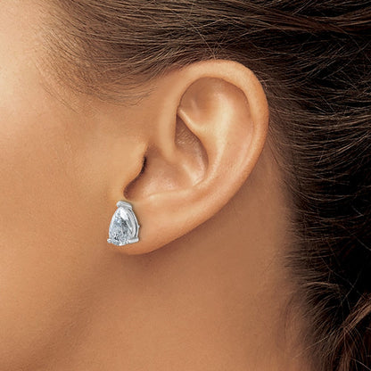 14K Weißgold 6 ct Im Labor Gezüchtet Diamant Vs+ F+ Tropfen 4 Krappen Schwer Gewicht. Ohrstecker