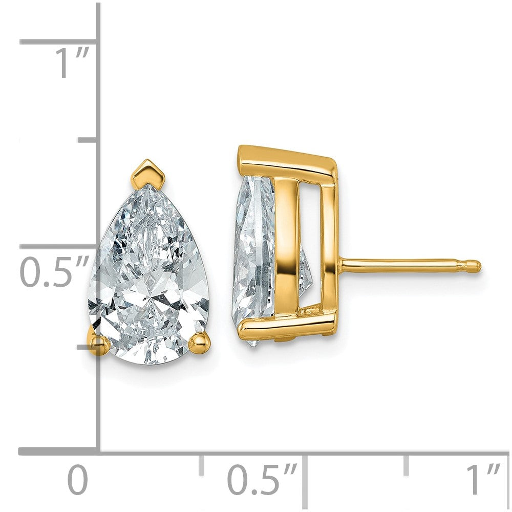 14K Gelbgold 6 ct Im Labor Gezüchtet Diamant Vs+ F+ Tropfen 4 Krappen Schwer Gewicht. Ohrstecker