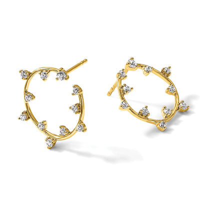 14K Gelbgold True Origin 1/2 Karat Im Labor Gezüchtet Diamant Vs Def Kreisförmig Ohrstecker