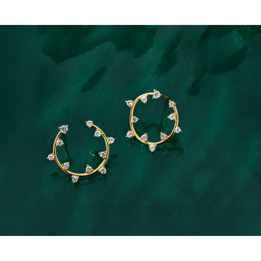 14K Gelbgold True Origin 1/2 Karat Im Labor Gezüchtet Diamant Vs Def Kreisförmig Ohrstecker