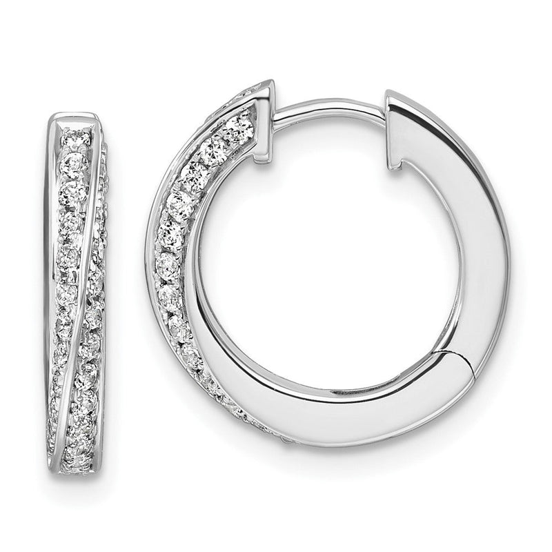 14K Weißgold True Origin 5/8 Karat Im Labor Gezüchtet Diamant Vs Def Gedreht Klappbar Creolen