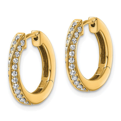 14K Gelbgold True Origin 5/8 Karat Im Labor Gezüchtet Diamant Vs Def Gedreht Klappbar Creolen