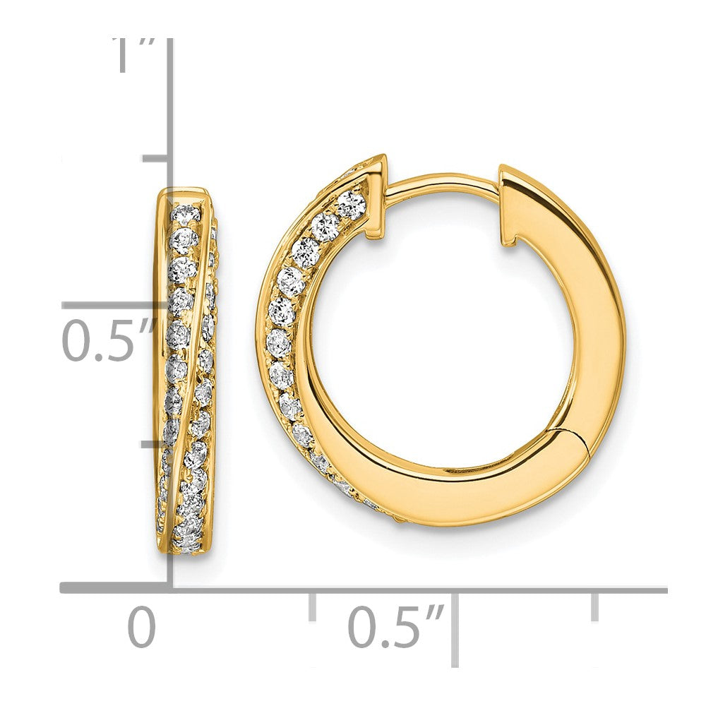 14K Gelbgold True Origin 5/8 Karat Im Labor Gezüchtet Diamant Vs Def Gedreht Klappbar Creolen
