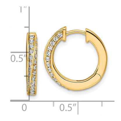 14K Gelbgold True Origin 5/8 Karat Im Labor Gezüchtet Diamant Vs Def Gedreht Klappbar Creolen