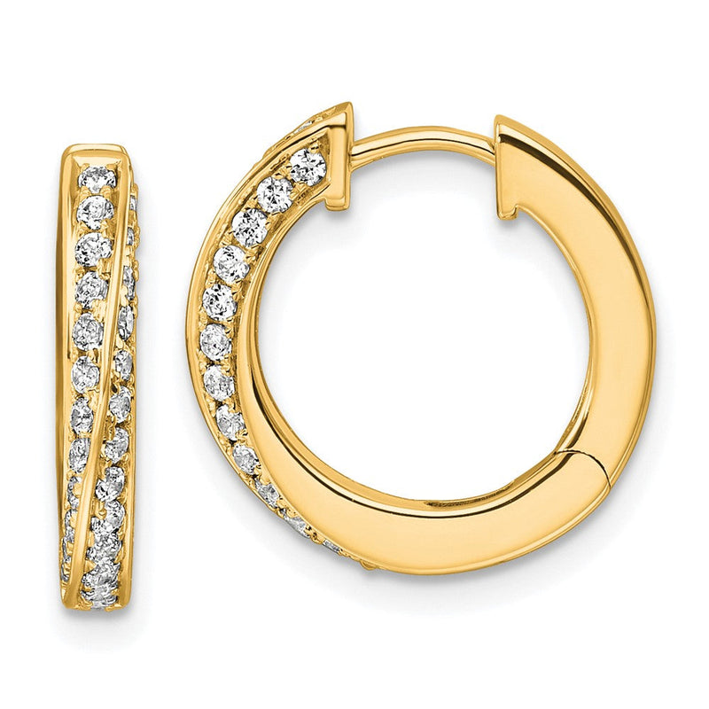 14K Gelbgold True Origin 5/8 Karat Im Labor Gezüchtet Diamant Vs Def Gedreht Klappbar Creolen