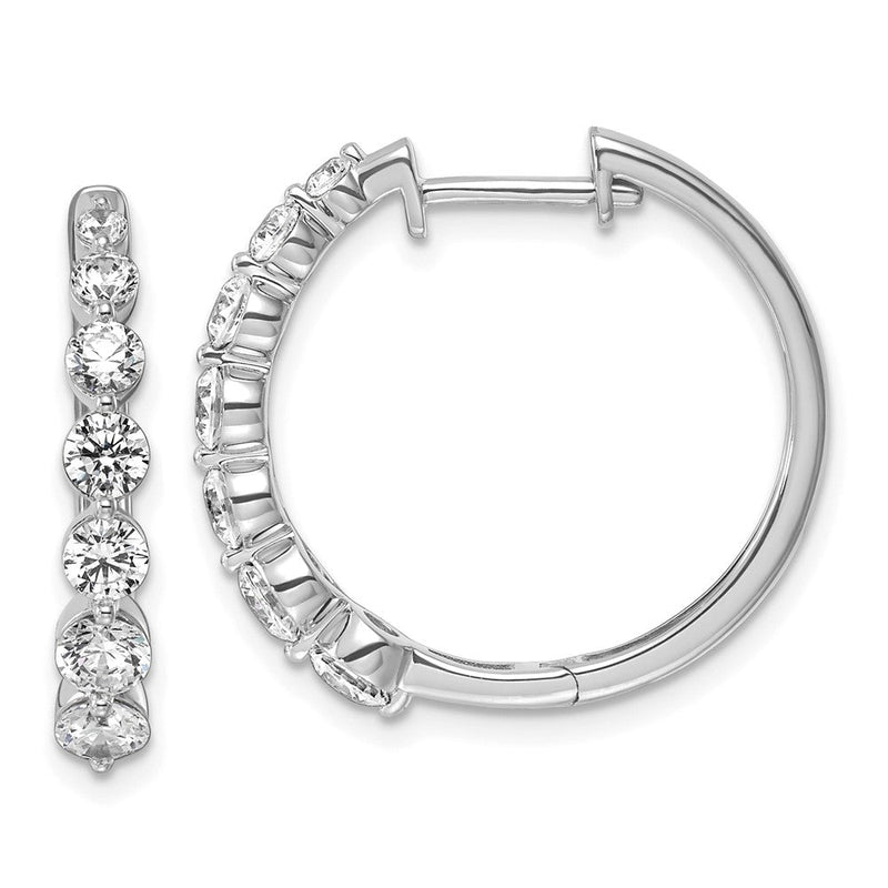 14K Weißgold True Origin 1 5/8 Karat Im Labor Gezüchtet Diamant Vs Def Klappbar Creolen