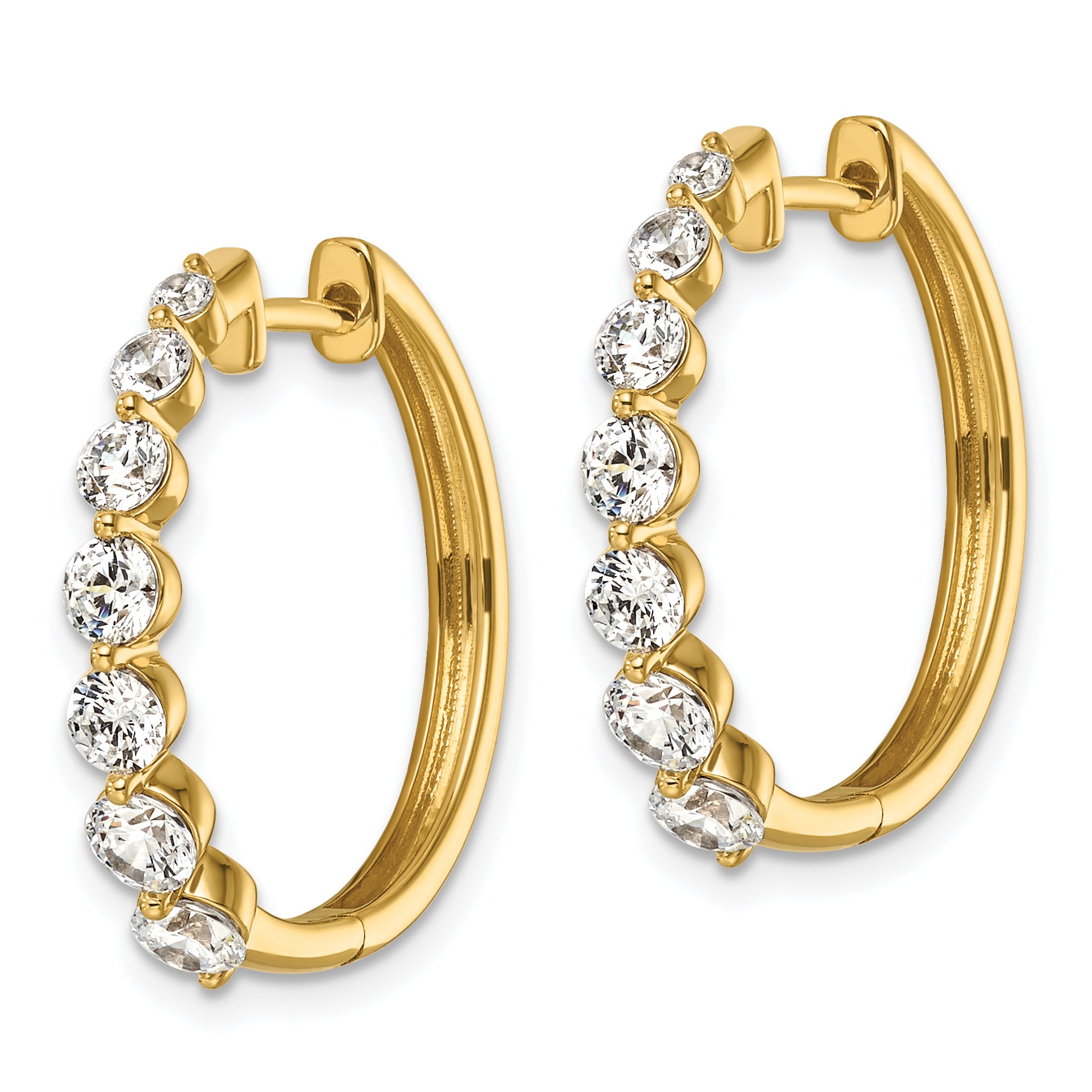 14K Gelbgold True Origin 1 5/8 Karat Im Labor Gezüchtet Diamant Vs Def Klappbar Creolen