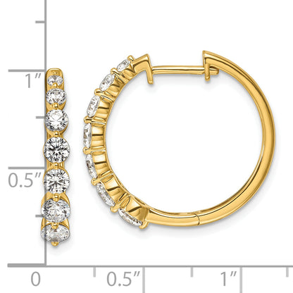 14K Gelbgold True Origin 1 5/8 Karat Im Labor Gezüchtet Diamant Vs Def Klappbar Creolen
