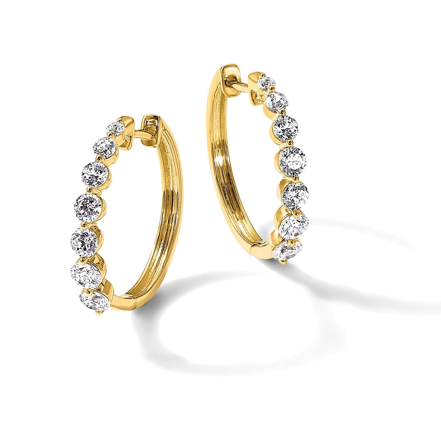 14K Gelbgold True Origin 1 5/8 Karat Im Labor Gezüchtet Diamant Vs Def Klappbar Creolen