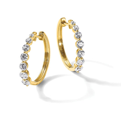 14K Gelbgold True Origin 1 5/8 Karat Im Labor Gezüchtet Diamant Vs Def Klappbar Creolen