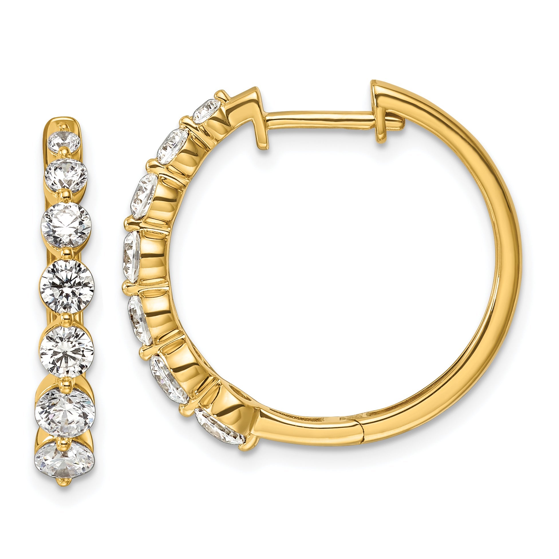 14K Gelbgold True Origin 1 5/8 Karat Im Labor Gezüchtet Diamant Vs Def Klappbar Creolen