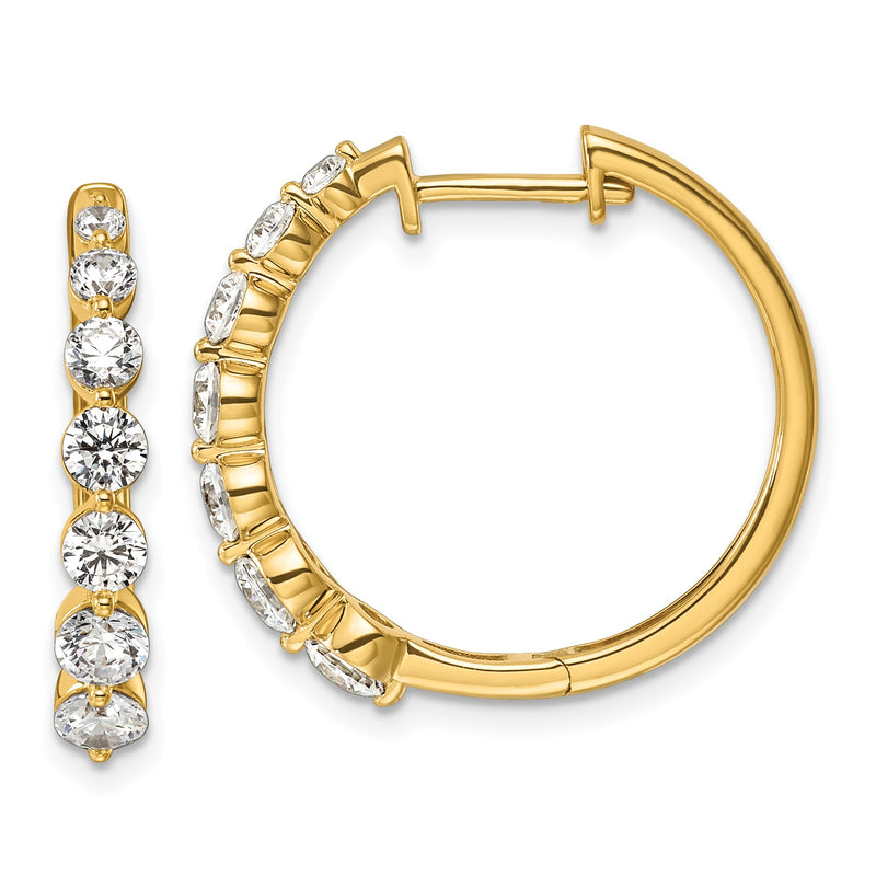 14K Gelbgold True Origin 1 5/8 Karat Im Labor Gezüchtet Diamant Vs Def Klappbar Creolen