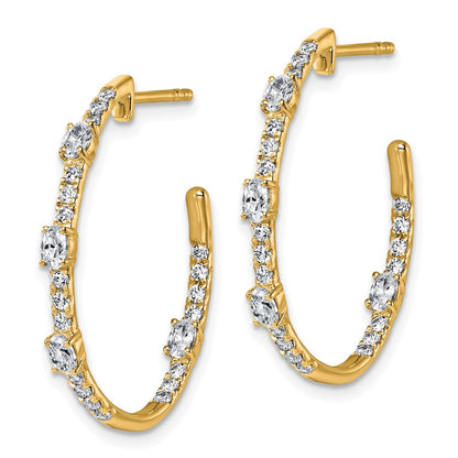 14K Gelbgold True Origin 3/4 Karat Im Labor Gezüchtet Diamant Vs Def J Creolen