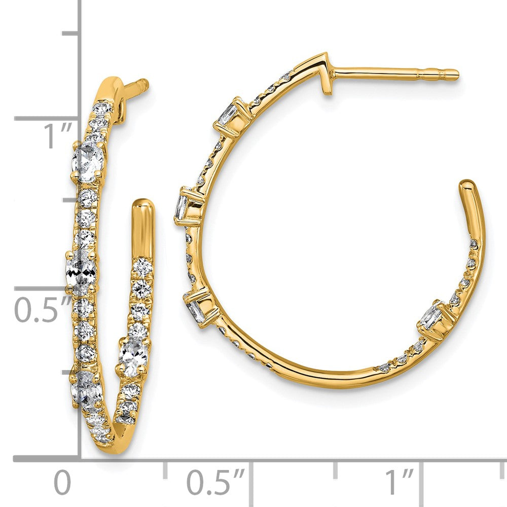 14K Gelbgold True Origin 3/4 Karat Im Labor Gezüchtet Diamant Vs Def J Creolen