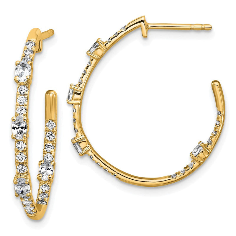 14K Gelbgold True Origin 3/4 Karat Im Labor Gezüchtet Diamant Vs Def J Creolen