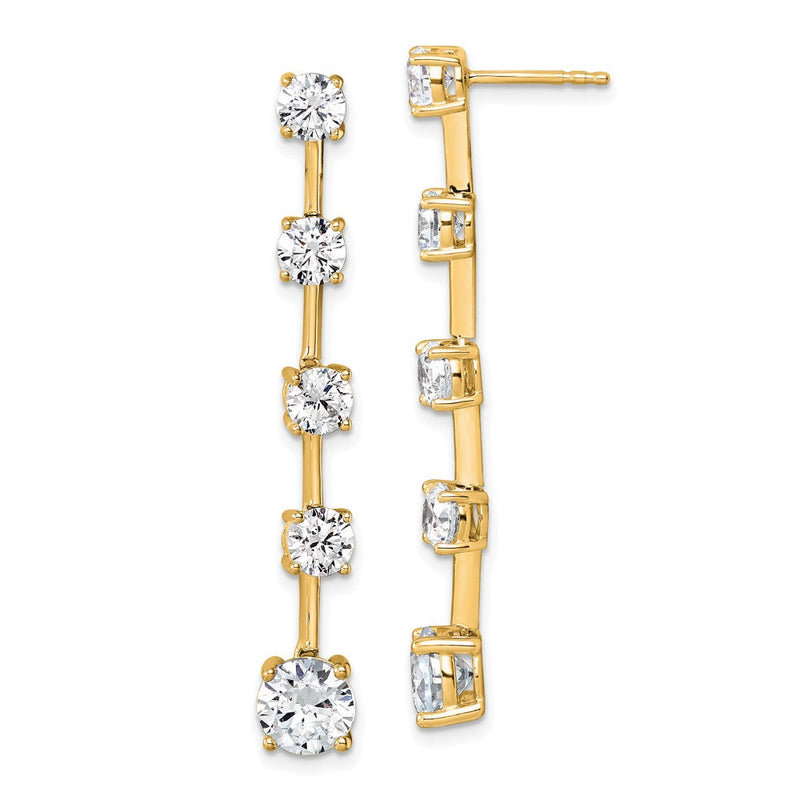 14K Gelbgold True Origin Rund 5 Karat Im Labor Gezüchtet Diamant Vs Def Stecker Ohrhänger
