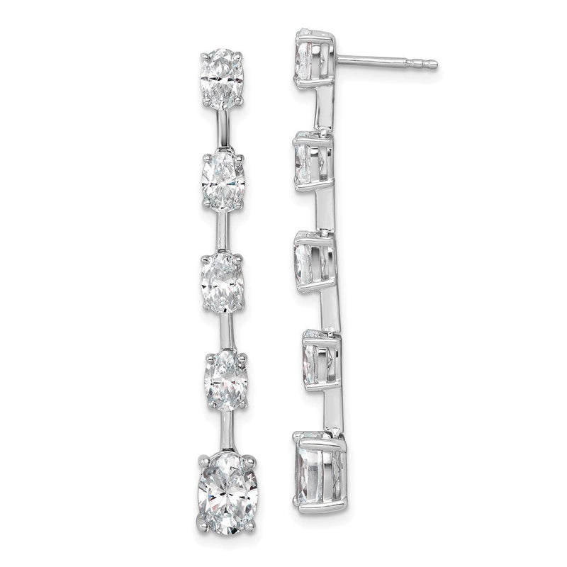 14K Weißgold True Origin Oval 5 Karat Im Labor Gezüchtet Diamant Vs Def Stecker Ohrhänger