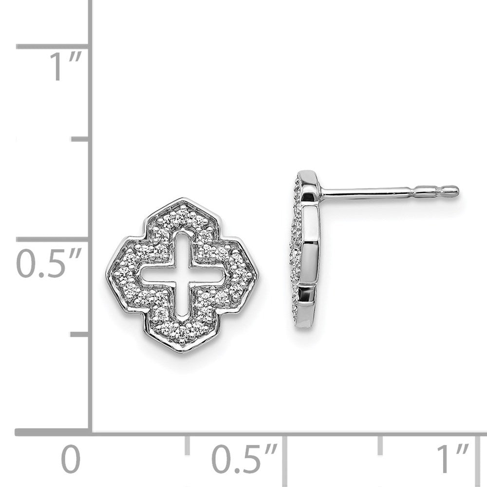 14K Weißgold Diamant-Ohrstecker im Fancy-Design