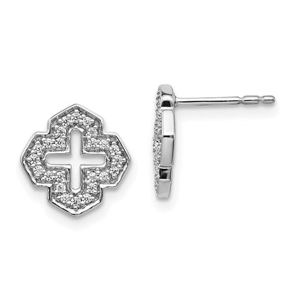 14K Weißgold Diamant-Ohrstecker im Fancy-Design