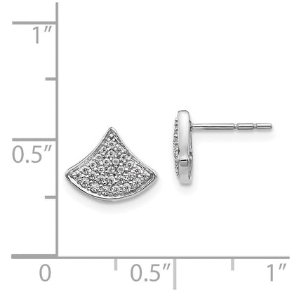 14K Weißgold Ohrstecker mit echten Diamanten, ausgefallenes Design