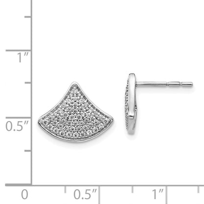 14K Weißgold Ohrstecker mit echten Diamanten, Fancy-Fassung