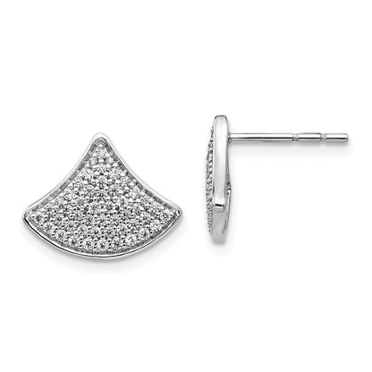 14K Weißgold Ohrstecker mit echten Diamanten, Fancy-Fassung