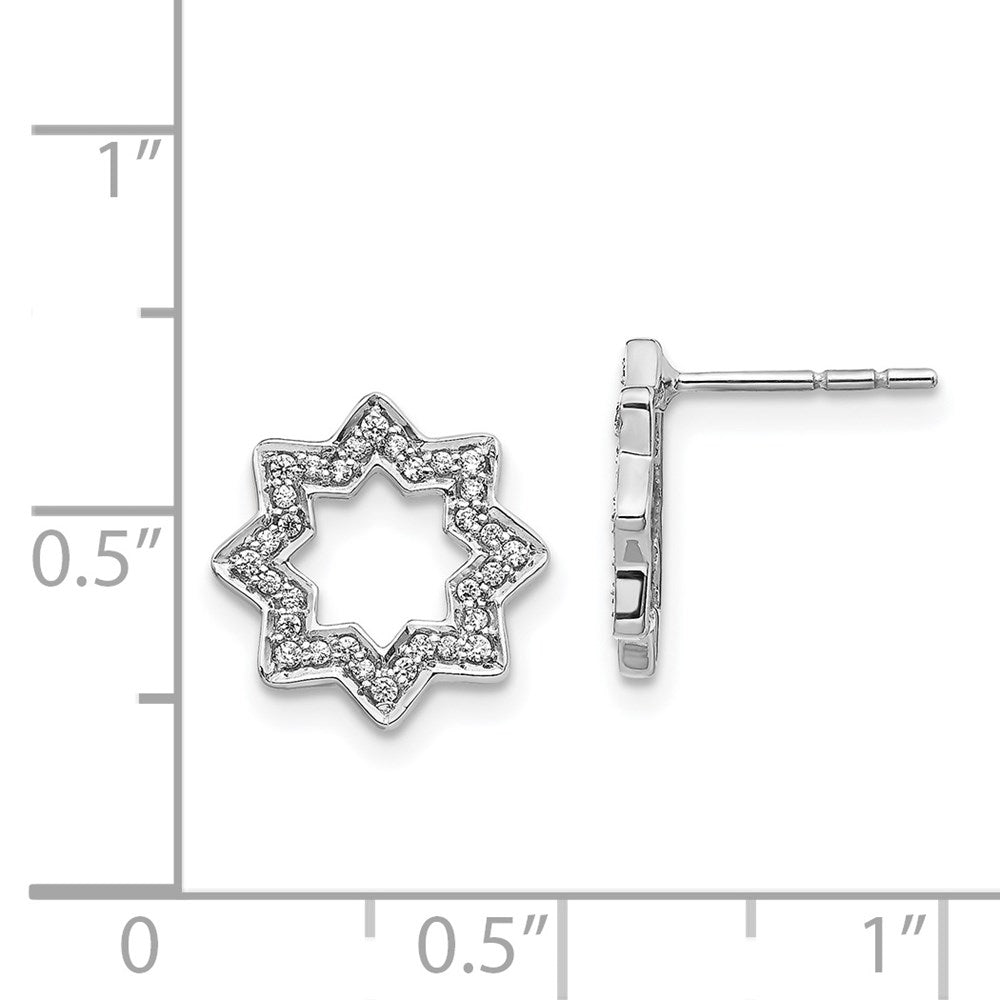 14K Weißgold Ohrringe mit echten Diamanten in Sternform