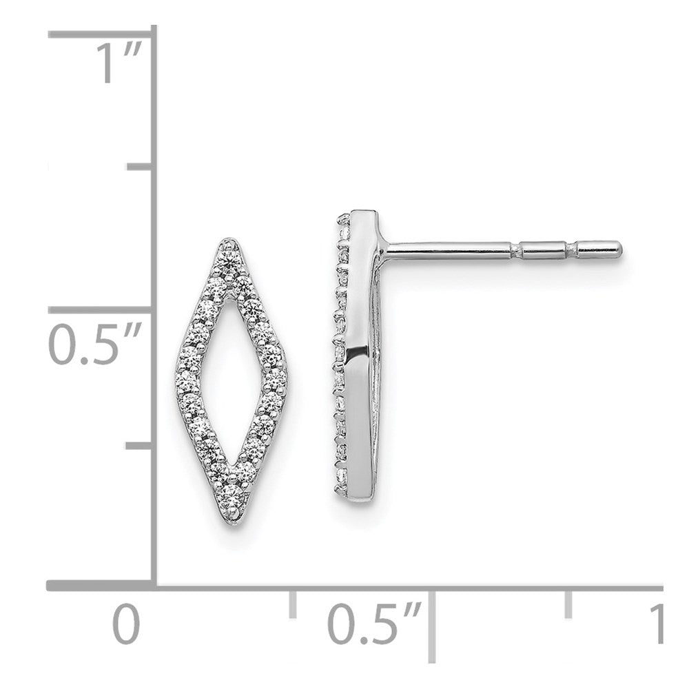 14K Weißgold Diamant-Ohrringe im Fantasie-Design