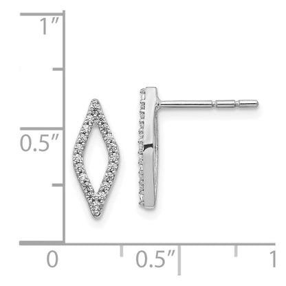 14K Weißgold Diamant-Ohrringe im Fantasie-Design